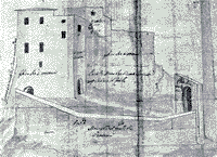 La Rocca Antica di Carpegna in un prospetto della fine sec. XVII